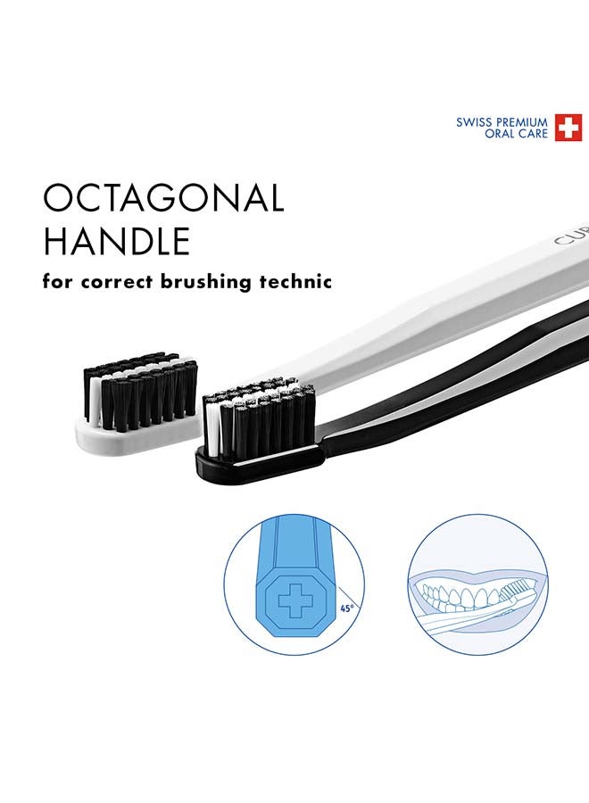 CURAPROX Black Is White Ultra-Soft Toothbrushes - Pack Of 2 I Gentle Cleaning For Brighter Teeth & Gums I Ideal For Plaque Removal I Black And White - Image 5